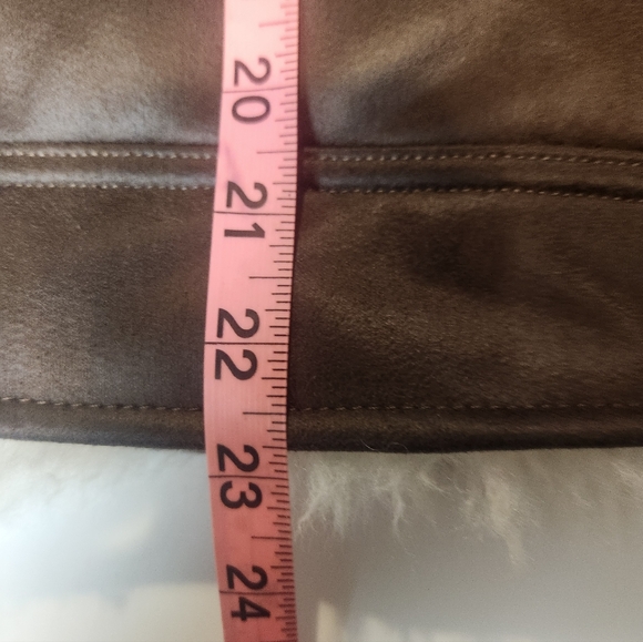 Arizona Jean Company Brown Bomber Jacket with Cream Shearling Trim - Picture 4 of 9